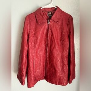 Ameri Mode Dark Red Faux Leather Jacket NWT – Size M